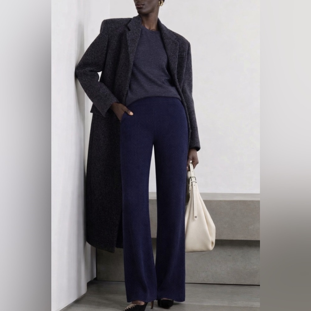 AMI Alexandre Mattiussi 100% Merino Wool Sweater Pants Size L Blue Luxury Preppy